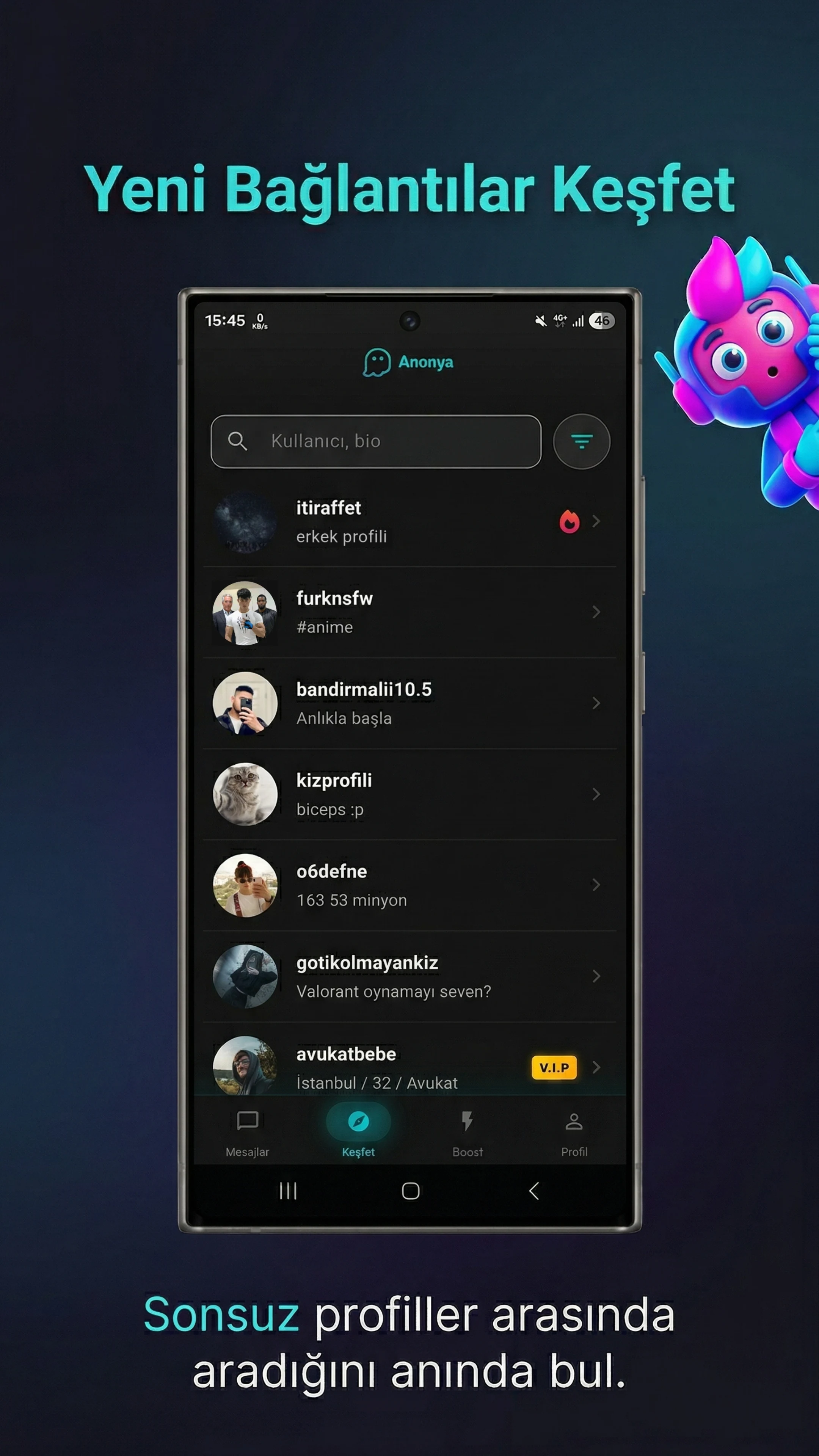 Anonya - Anonim Chat & Tanışma screenshot